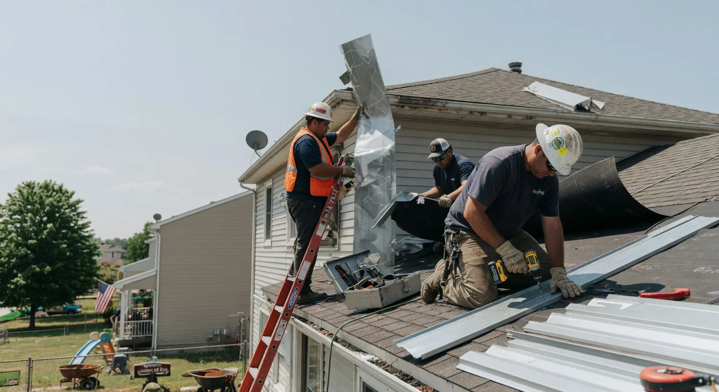 Storm Damage Metal Roof Repair in South Gibson, PA
